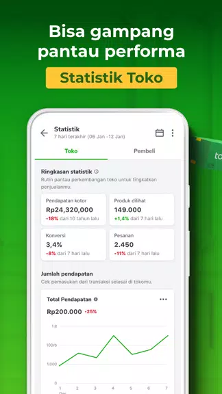 Tokopedia Seller экрана 4