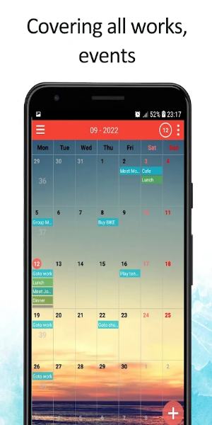Screenshot Reminder Calendar App for 2024 2
