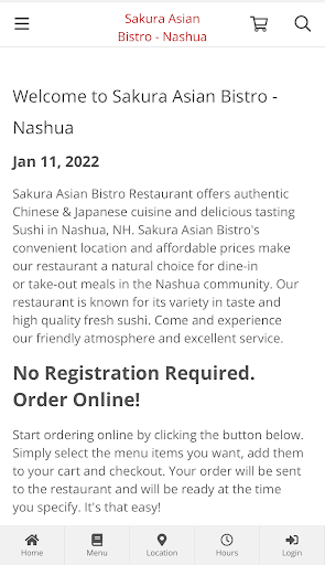 Screenshot Sakura Asian Bistro - Nashua 1