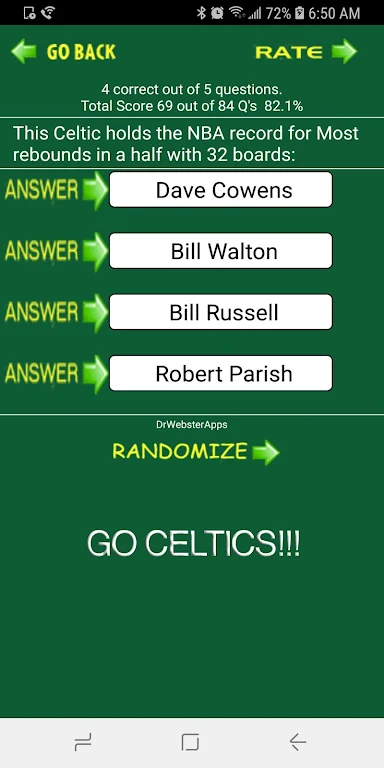 ภาพหน้าจอ Trivia & Schedule Celtics fans 2
