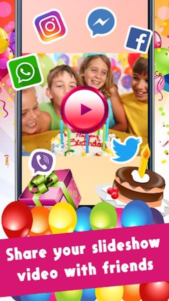 Happy Birthday Video Maker With Music And Photos ekran görüntüsü 2