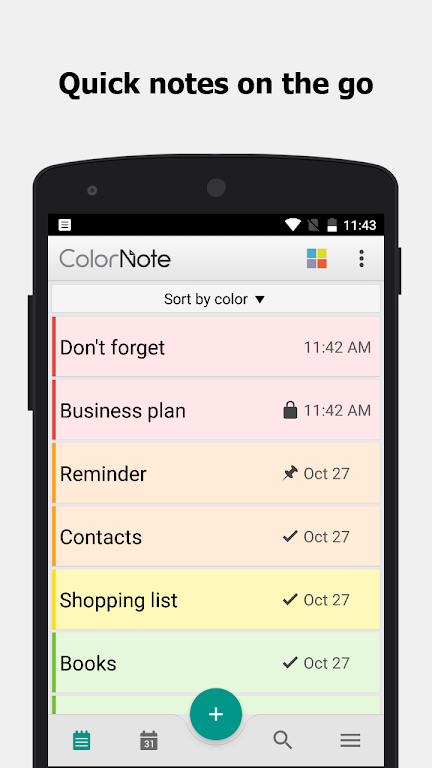 ColorNote ekran görüntüsü 1