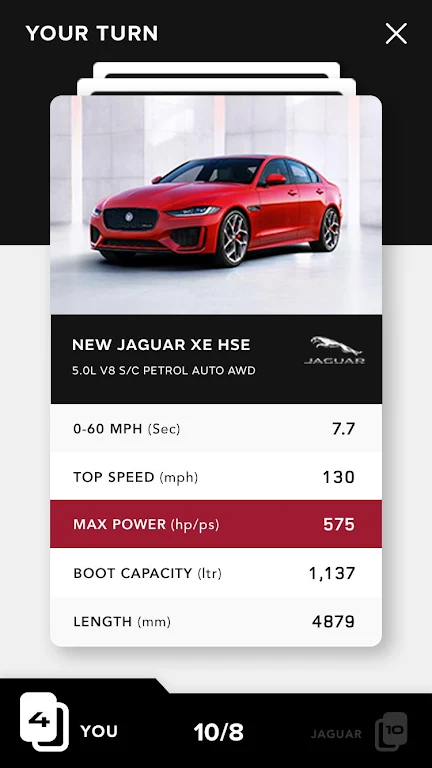 ภาพหน้าจอ Jaguar Land Rover Top Trumps 2