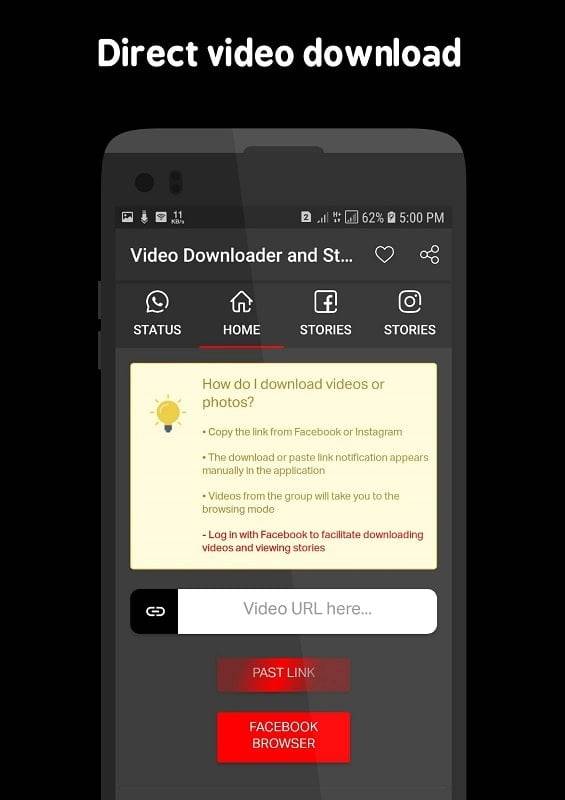 Video Downloader and Stories ภาพหน้าจอ 2