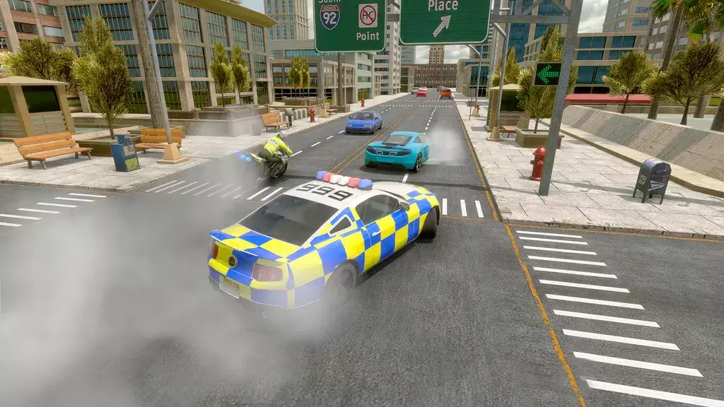 Police Car Driving Motorbike Screenshot 2