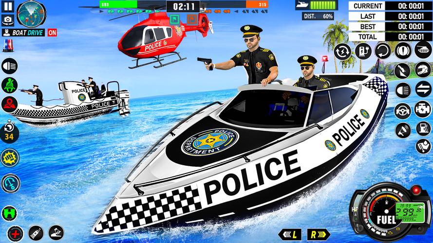Police Boat Chase Crime Games屏幕截圖4