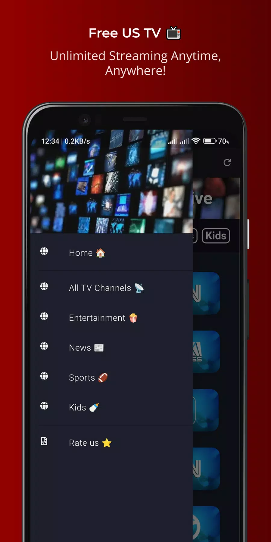 ภาพหน้าจอ TheTVApp USA Live 3