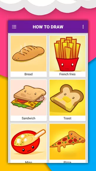 How to draw cute food by steps screenshot 3
