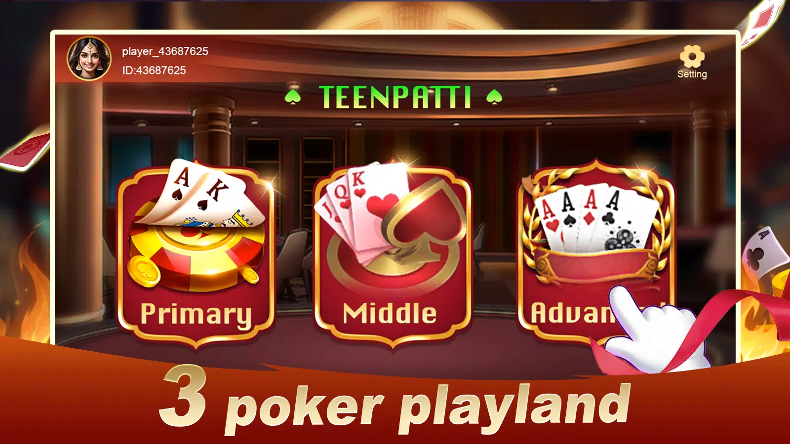 3 Poker Playland 스크린 샷 1