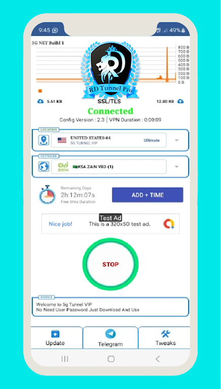 RD Tunnel PRO - Unlimited VPN Ảnh chụp màn hình 2