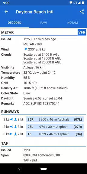 ภาพหน้าจอ Avia Weather - METAR & TAF 2