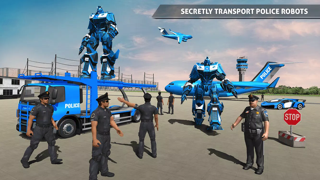 Police Robot Car Transporter Screenshot 2