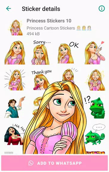 Princess Cartoon WAstickerスクリーンショット2