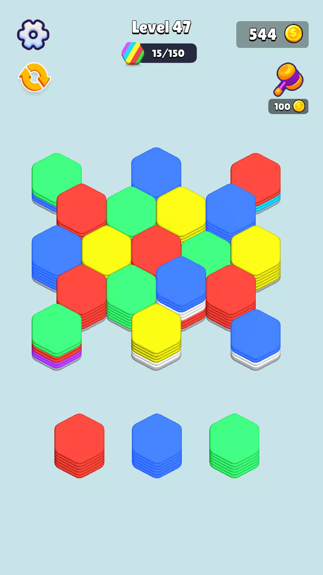 Stack Hexa Sort: Puzzle Match Скриншот 1