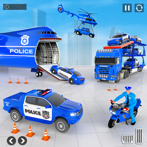 Police Car transporter Game 3D ảnh chụp màn hình 1