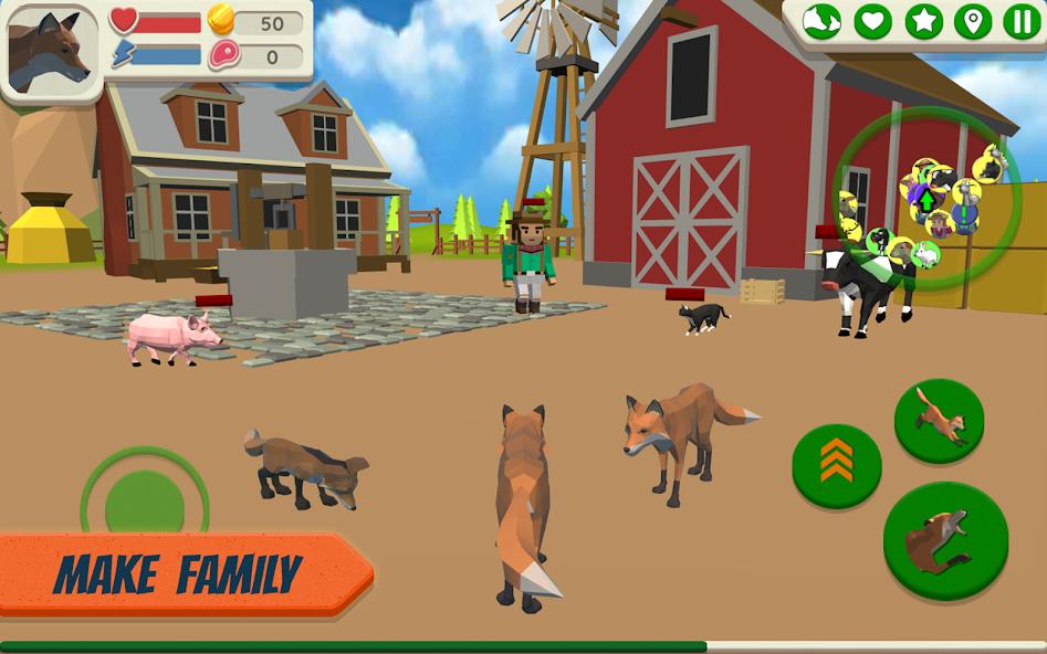 Fox Family - Animal Simulator Mod 스크린 샷 2