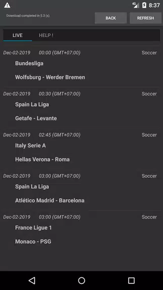 Sport Schedule Screenshot 1