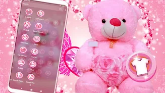 Pink Teddy Bear Theme экрана 3