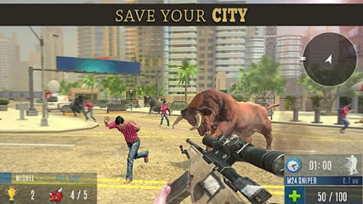 Angry Bull Attack Shooting screenshot 3