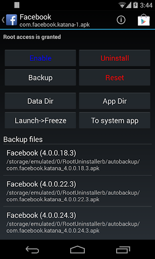 ภาพหน้าจอ Root Uninstaller 3