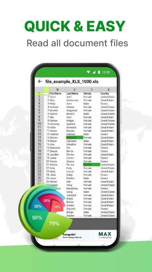 ภาพหน้าจอ XLSX Reader 1