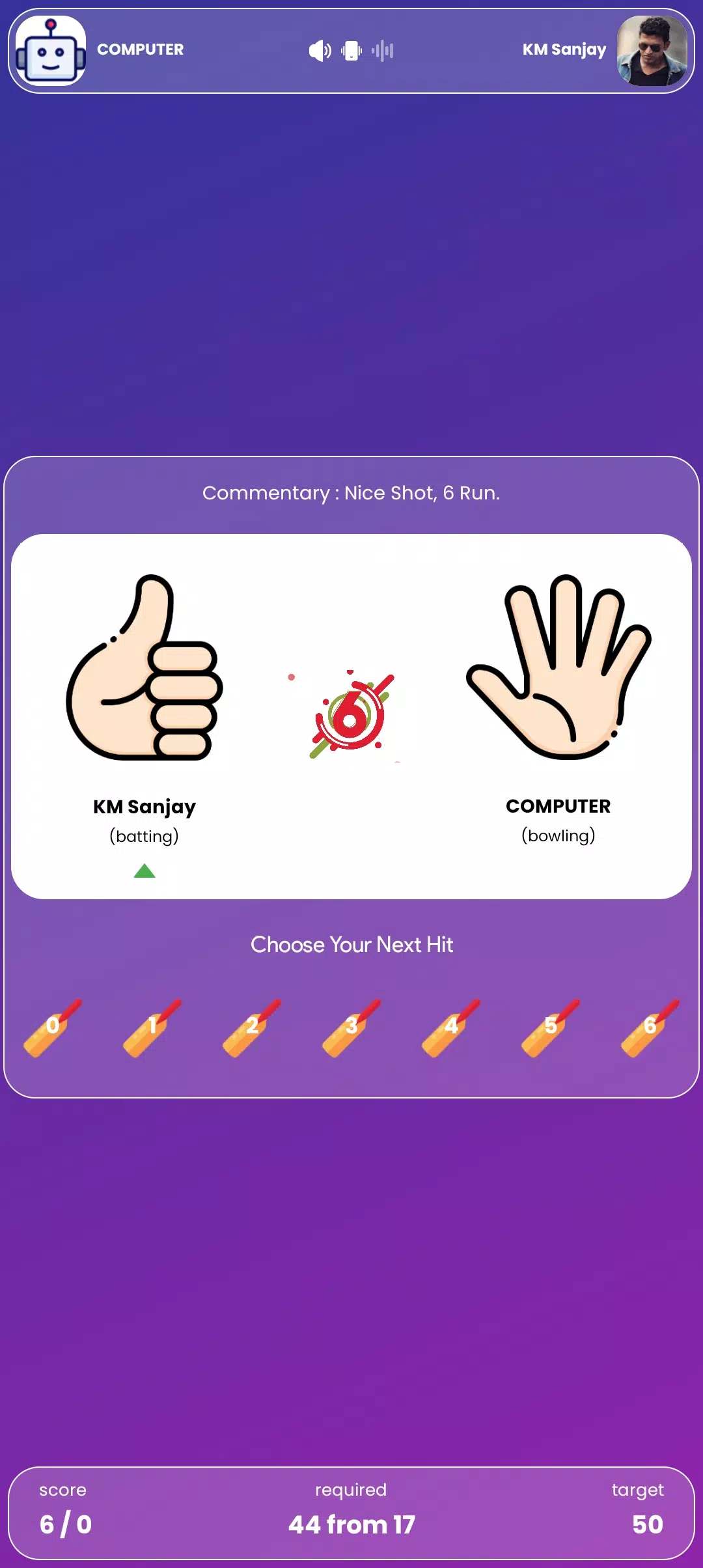 Hand Cricket captura de pantalla 2