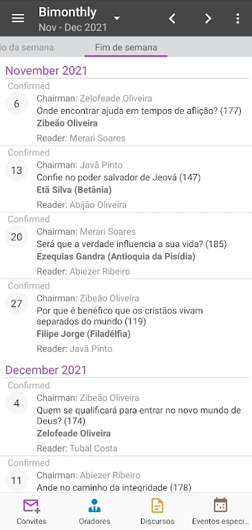 Meeting Schedule Builder Screenshot 2