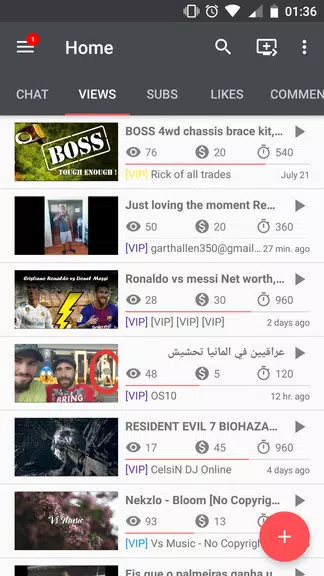 uTubeX - Views, subs, likes and comments exchange captura de pantalla 2