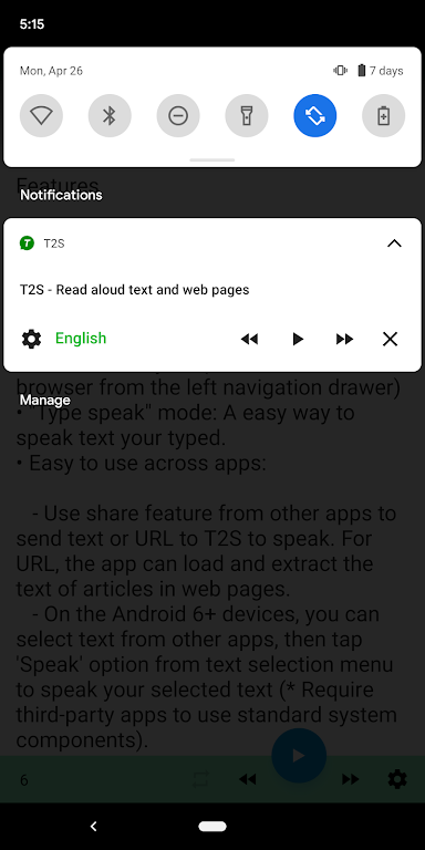 Screenshot T2S: Text to Voice/Read Aloud 4