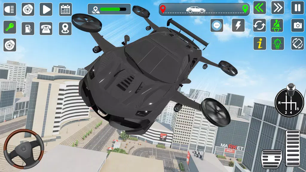 Flying Car Games Car Flight 3D captura de pantalla 3