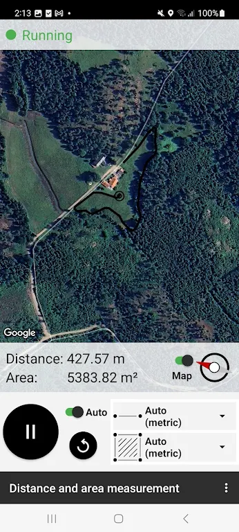 Distance and area measurement screenshot 3