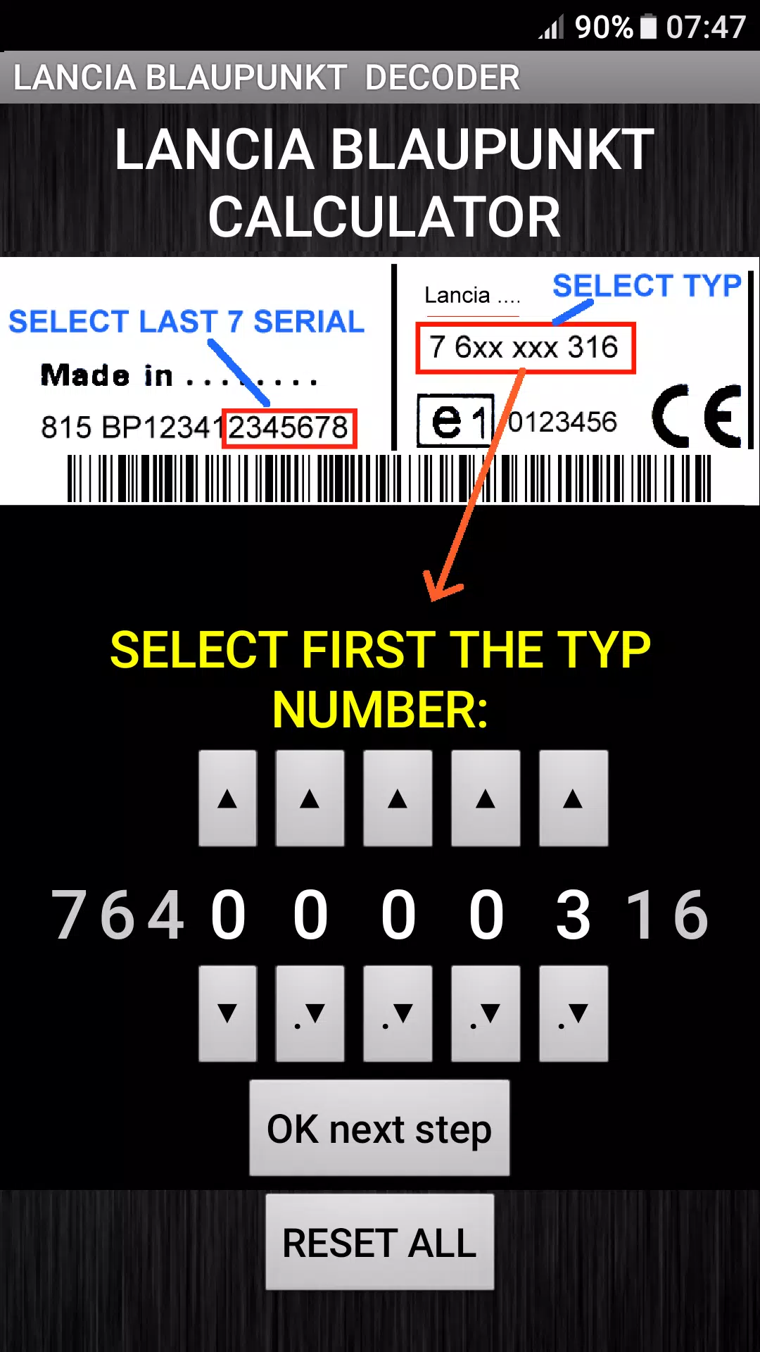 Blaupunkt Lancia Radio Code Capture d’écran1