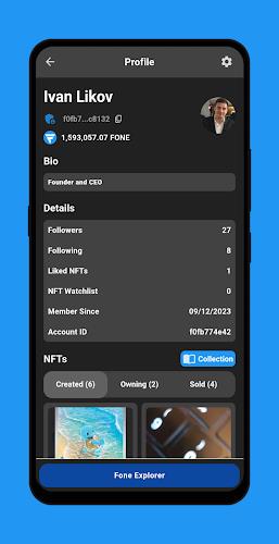 Screenshot Fone Network AI, Earning, NFTs 3