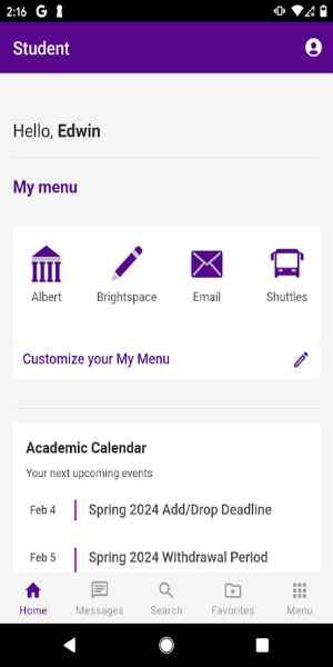 NYU Mobile ကိုဖန်သားပြင်1