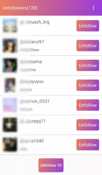 ภาพหน้าจอ Follow Analyzer who not follow 2