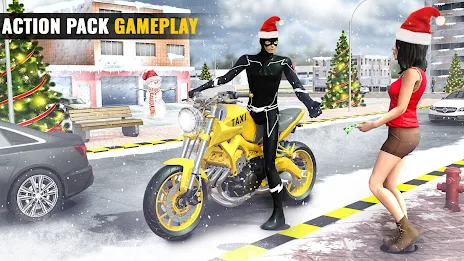 Superhero Bike Taxi: Bike Game ကိုဖန်သားပြင်3