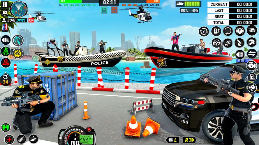 Police Boat Chase Crime Games屏幕截圖2