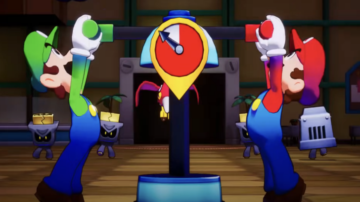 Mario i Luigi: Rozgrywka i walka Brothership pokazane na japońskiej stronie