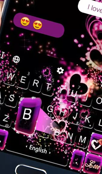 Sparkling Purple Heart Keyboard Theme Capture d’écran3