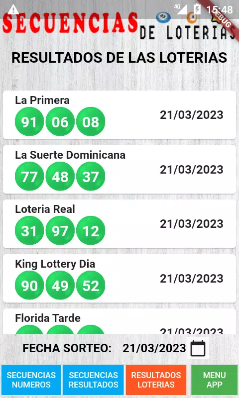 Secuencias de Loterias экрана 2