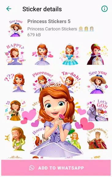 Princess Cartoon WAstickerスクリーンショット4