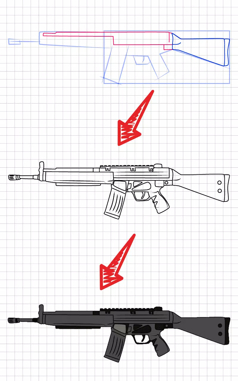 How to draw weapons step by st Capture d’écran3