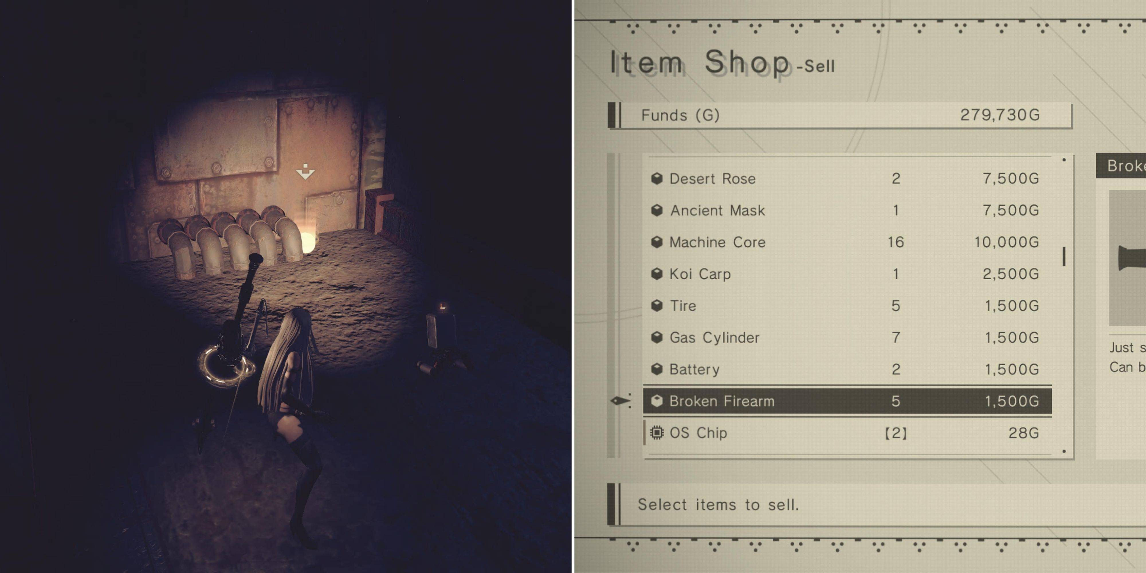 Nier: Automata - Anong mga item ang dapat mong ibenta