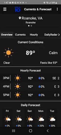 WSLS 10 Roanoke Weather Screenshot 2
