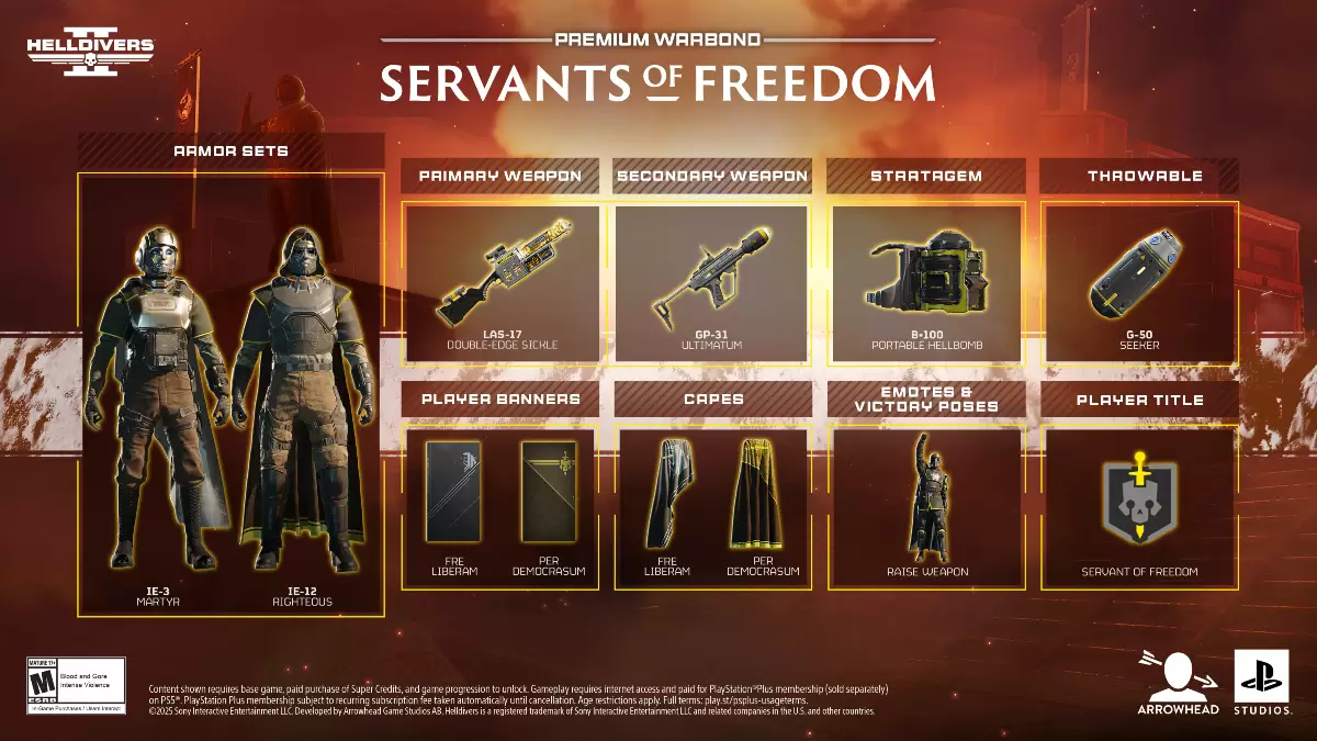 Serves of Freedom Warbond premi in Helldivers 2.