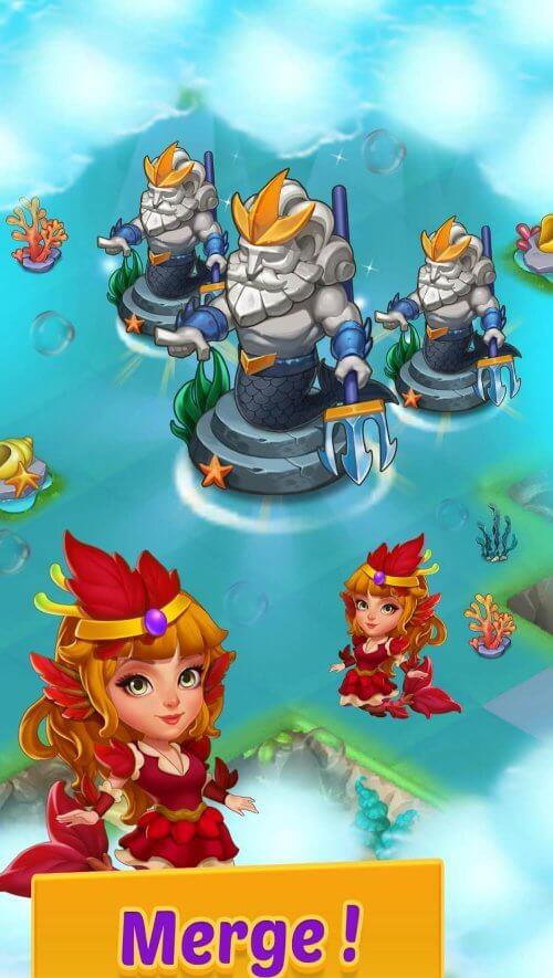 Merge Mermaids-magic puzzles captura de pantalla 1