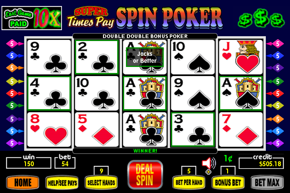 Super Times Pay Spin Poker - FREE应用截图第1张