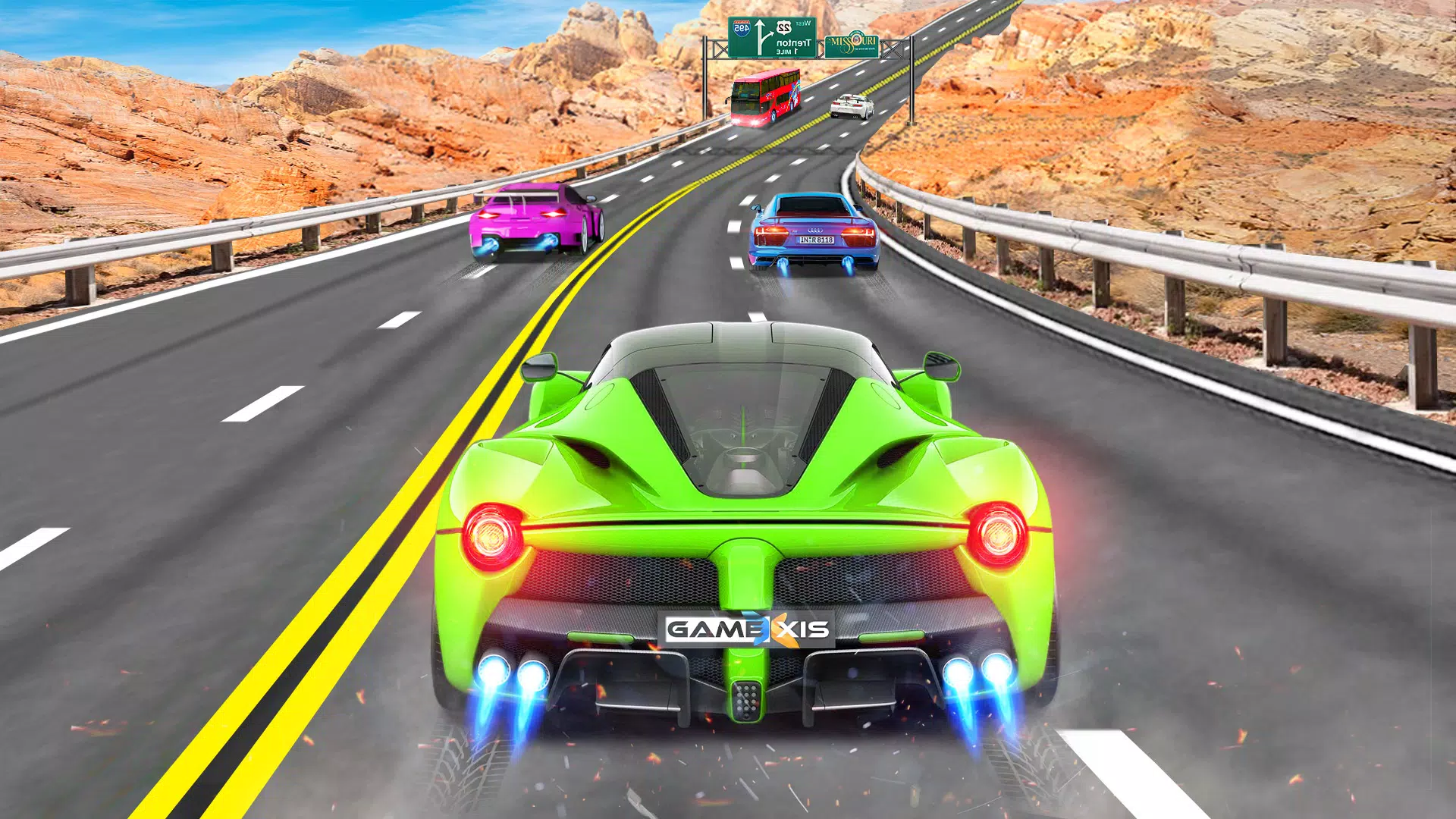 Real Highway Car Racing Game captura de pantalla 1