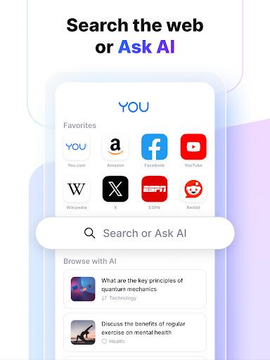 You.com AI Search and Browse ekran görüntüsü 2