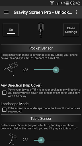 Gravity Screen - On/Off Скриншот 1